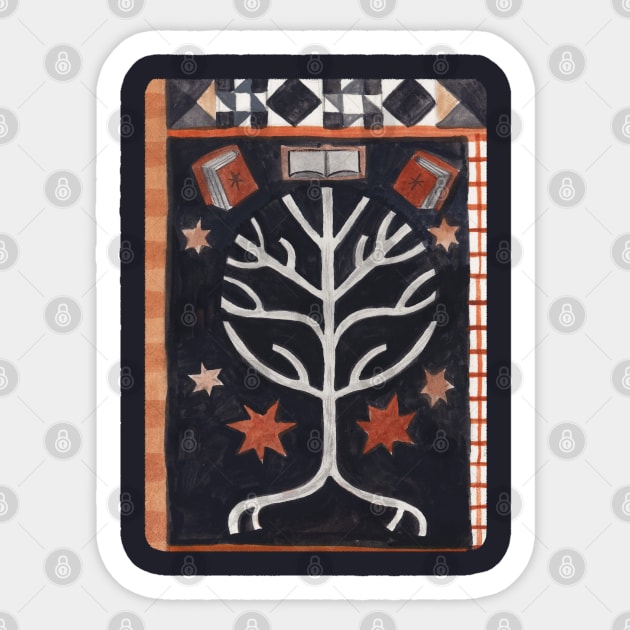 Book Tree - Book Worm Sticker by Book Moth Press